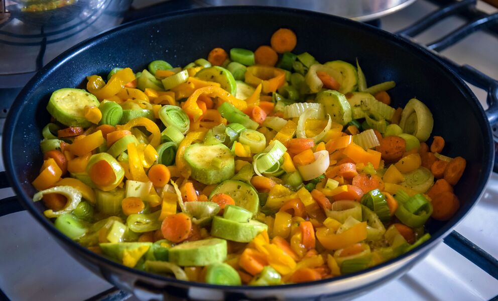 As verduras cocidas son un alimento saudable rico en fibra. 