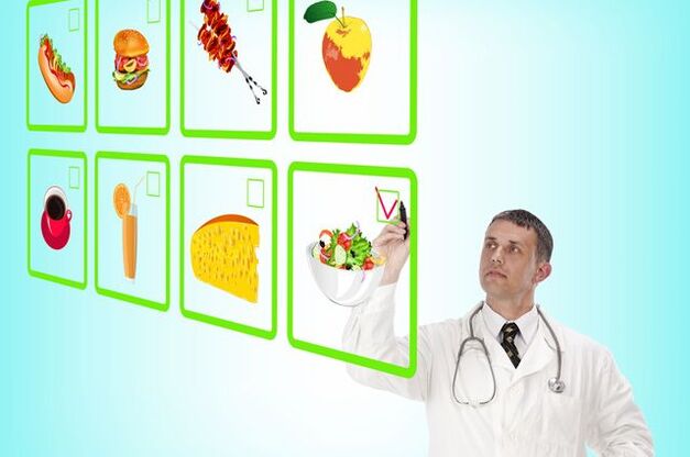 O doutor observa os produtos permitidos
